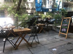 outside seating at Materia Prima Café in Buenos Aires