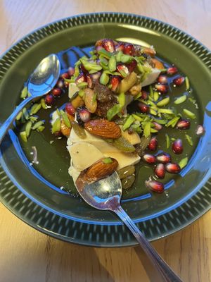 Dessert…silken tofu type thing   at Manto in Malmo