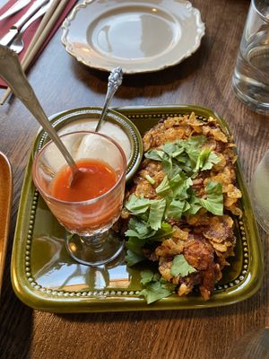 Fried oyster mushroom with cornflakes  at Manto in Malmo