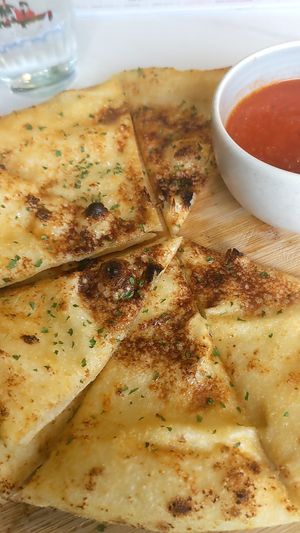 Garlic pizza bread with marinara sauce at Bunchi in Wolverhampton