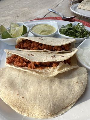 Pastor tacos  at Granito de Arroz in Mazunte