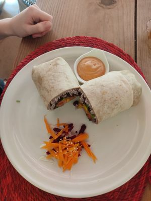 Vegan Mexican Burrito at Granito de Arroz in Mazunte