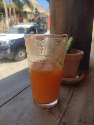 Orange and Carrot Juice at Granito de Arroz in Mazunte