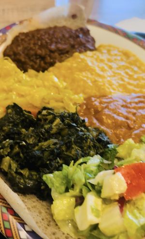 My husband and I enjoyed this so much that we circled the block 2 days later for round two! We are fully PlantBased. We ordered the veggie combo. The cabbage was our FAV!   at Kind Bean Café and Ethiopian Cuisine in Sacramento