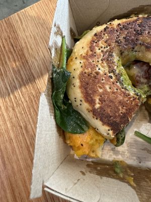 Pumpkin bagel 🙌  at Mr Hubert's Cafe in Warragul