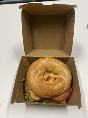 Vegan bagel   at Mr Hubert's Cafe in Warragul