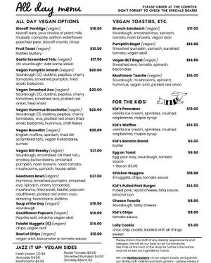 September 2025 menu at Mr Hubert's Cafe in Warragul