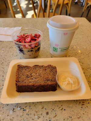 Banana load w/ miso butter and oats at Tyger Tyger in Santa Barbara