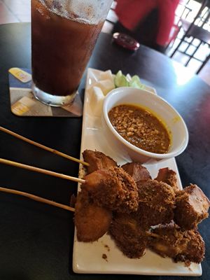 Vege stay skewers (mushroom) at Geographer Cafe in Malacca