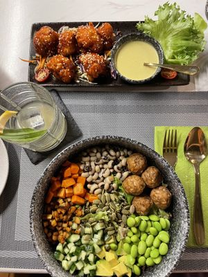 Try the drinks   at Pranaa Food For Life in Bangkok