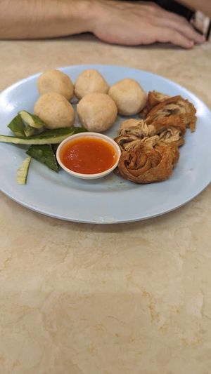 Veg chicken rice balls at Shui Xian Su Shi Yuan in Malacca