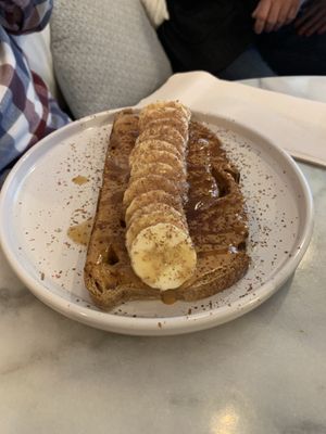 Peanut butter and bananas on toast  at Ringo Banana  in Sevilla