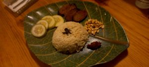Seitan with rice #Veganuary at The White Lotus Cafe in Kathmandu