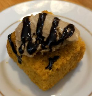 Carrot cake and icecream #Veganuary at The White Lotus Cafe in Kathmandu