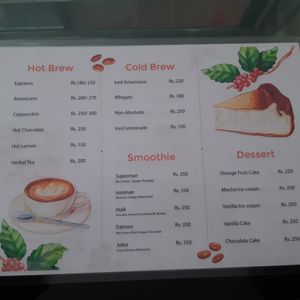 Menu at The White Lotus Cafe in Kathmandu