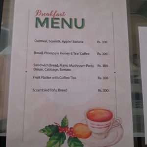 Menu at The White Lotus Cafe in Kathmandu