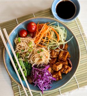 Mee Siam Noodle at The White Lotus Cafe in Kathmandu
