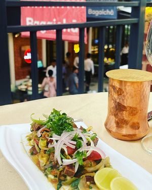 Seitan sadeko w/ Chuira at The White Lotus Cafe in Kathmandu