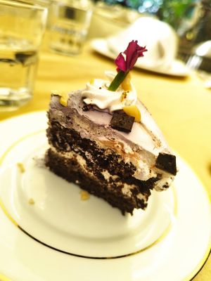 Black Shadow. Really tasty chocolate cake with cream Inside 😍 at The White Lotus Cafe in Kathmandu