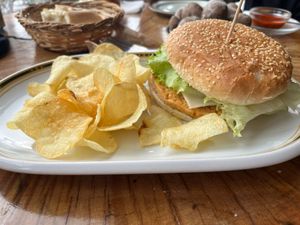 Vegan burger at La Fuente in Tenerife