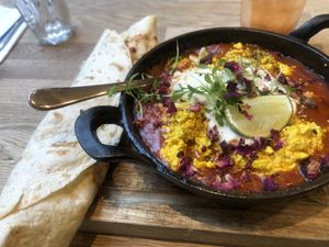 Vegan shakshuka  at Moksha in Brighton