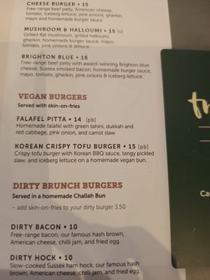 Menu at Moksha in Brighton