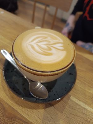 Oat latte at Moksha in Brighton