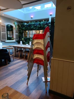 Fancy seating area in the back right at Moksha in Brighton