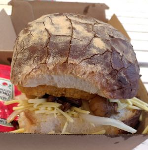 Vegan Belfast bap at Maggie Mays Chippy - University Rd in Belfast