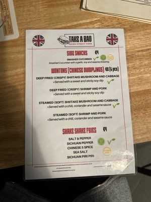 menu 2023  at Take a Bao in Lagos