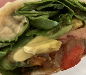 The Andy made vegan w hummus instead of aioli. Delish!  at Nate's Plates in Milford