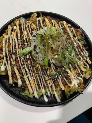 Vegan cabbage pancake at Railbird Kitchen in Alexandria