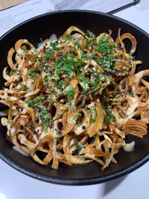 Vegan ribbon fries at Railbird Kitchen in Alexandria