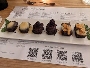 Vegan Brownie Trio Dessert at Vine & Olive in Titusville