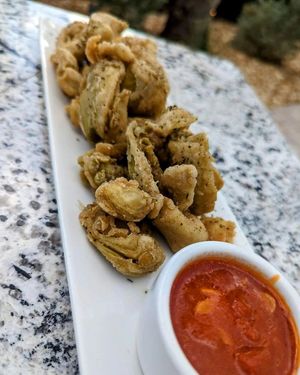 Fried Artichokes with house marinara at Vine & Olive in Titusville