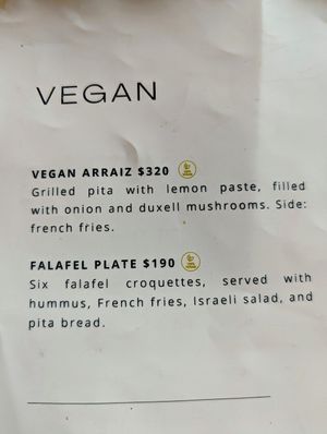 Vegan options at Moshe Cube in Playa Del Carmen
