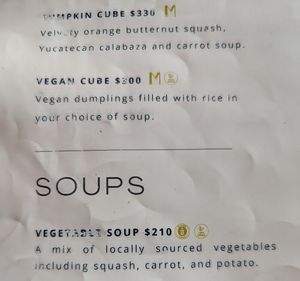 Menu at Moshe Cube in Playa Del Carmen