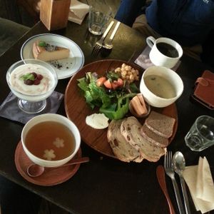 Dairy yogurt but cashew cheese and delicious tofu cheesecake. at Cafe Sukkara - 수카라 in Seoul