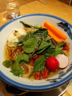 Vegan rainbow ramen at Afuri - Green Springs in Tachikawa