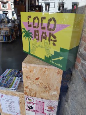 The actual name of the bar inside the comic book store at Coco Bar - Tirso de Molina in Madrid