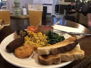 Brekkie. And a vegan pint!   at The Mad Bishop & Bear in West London