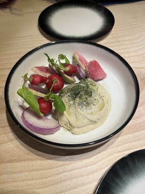 Radishes with cashew cream #Veganuary at and/or  in Antwerpen