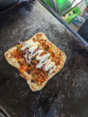 Vegan roti at Harbourside Market in Wellington