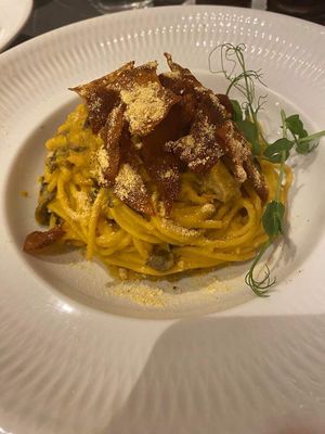 Pasta carbonara at Giulietta - Pizzeria & Cucina Vegana in Lisbon