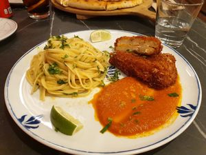 Cotoletta alla Milaneze at Giulietta - Pizzeria & Cucina Vegana in Lisbon