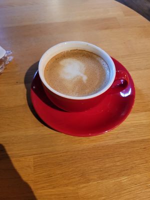 Oat Latte at Deaf Cat Coffee in Rochester