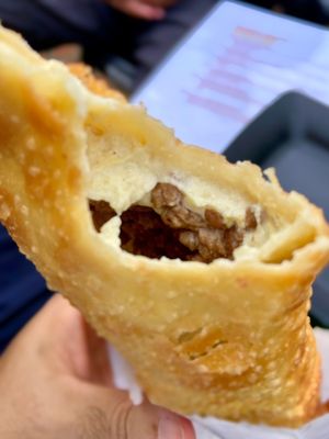 Vegan Cheese and Soy meat Pastel at Veguai in Florianopolis