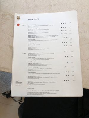 Menu page 1  at Numa Café - AMUN Cafe in Lisbon