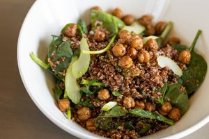 QUINOA SALAD
Quinoa, dehydrated chickpea, cilantro, mint, spinach, cumin, lemon vinaigrette at Stay Cafe in Chicago