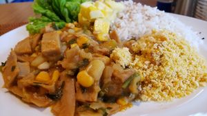 Plate of the day (R$25). Tasty and light. at Cri Cri Cru Restaurante (Loja Bênção Brasil) in Sao Paulo